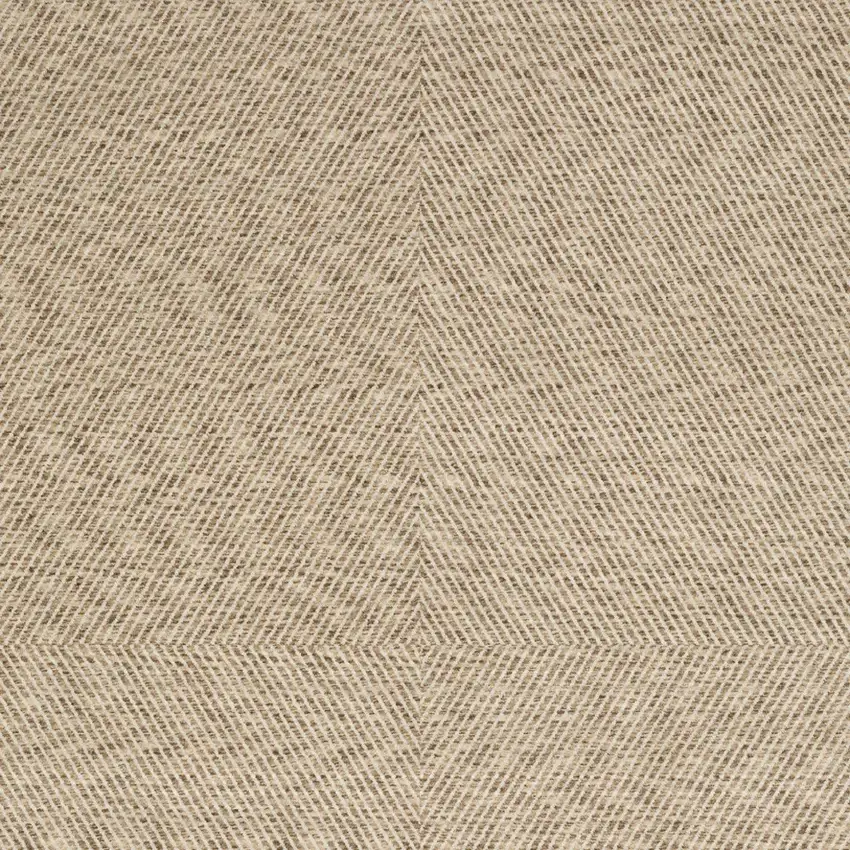 Beige And Tan Striped Area Rug With Fringe Photo 5