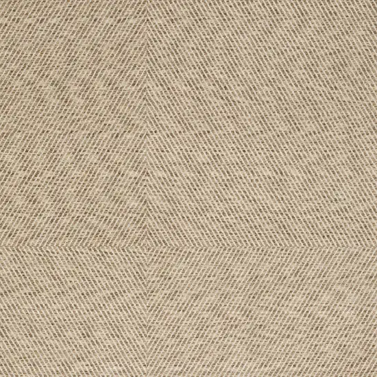 Beige And Tan Striped Area Rug With Fringe Photo 5