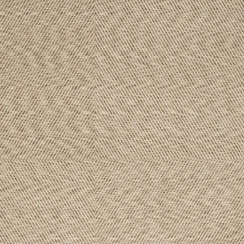 Beige And Tan Striped Area Rug With Fringe Photo 5