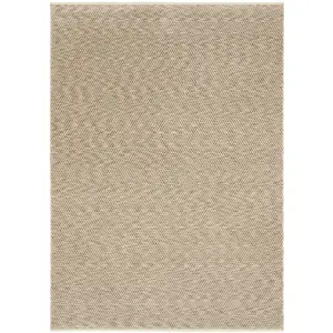 Photo of Beige And Tan Striped Area Rug With Fringe