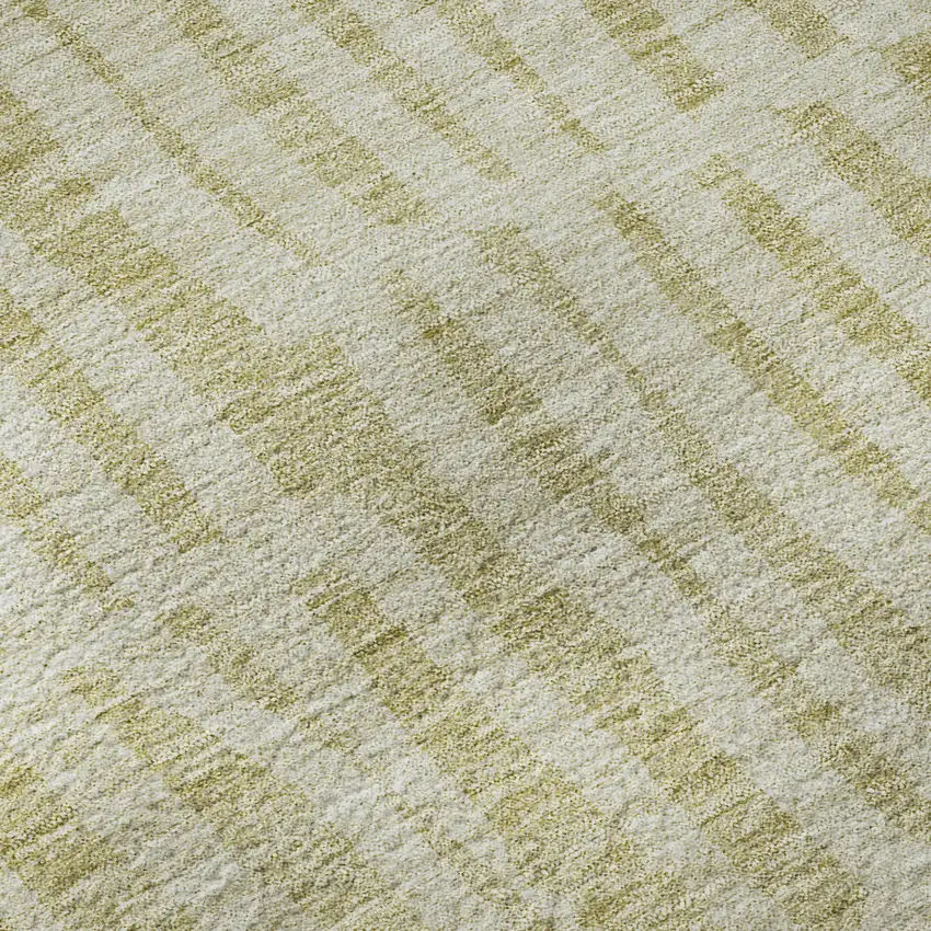 Beige And Tan Striped Washable Area Rug With UV Protection Photo 9