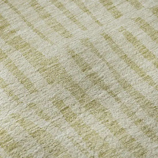 Beige And Tan Striped Washable Area Rug With UV Protection Photo 9