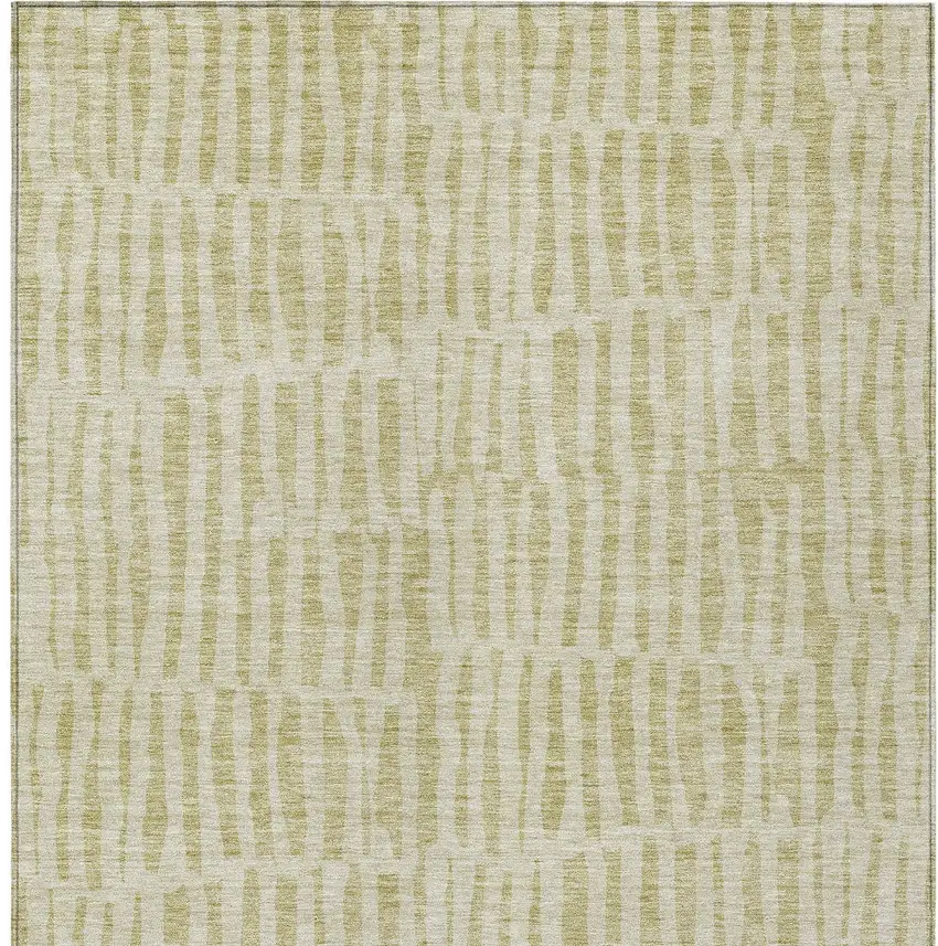 Beige And Tan Striped Washable Indoor Outdoor Area Rug Photo 7