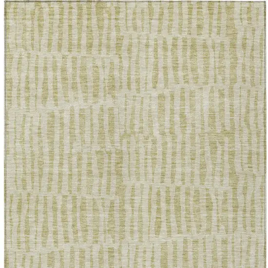 Beige And Tan Striped Washable Indoor Outdoor Area Rug Photo 5