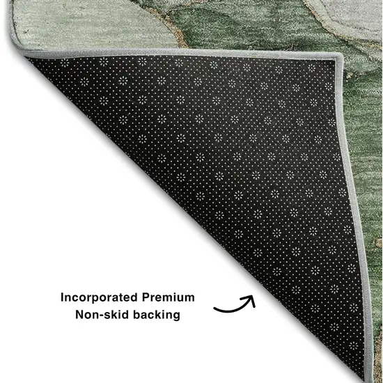 Beige And Taupe Abstract Washable Area Rug With UV Protection Photo 9