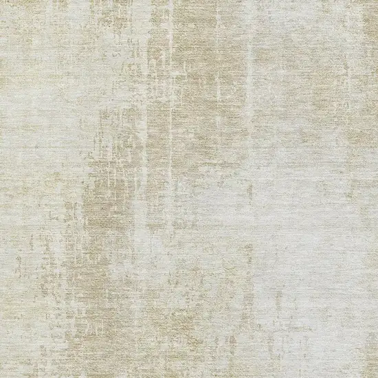 Beige And Taupe Abstract Washable Area Rug With UV Protection Photo 4