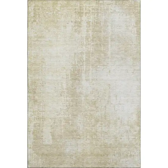 Beige And Taupe Abstract Washable Area Rug With UV Protection Photo 3