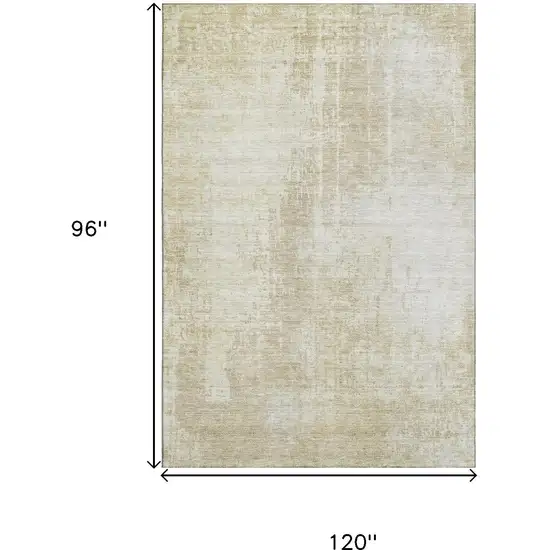 Beige And Taupe Abstract Washable Area Rug With UV Protection Photo 3