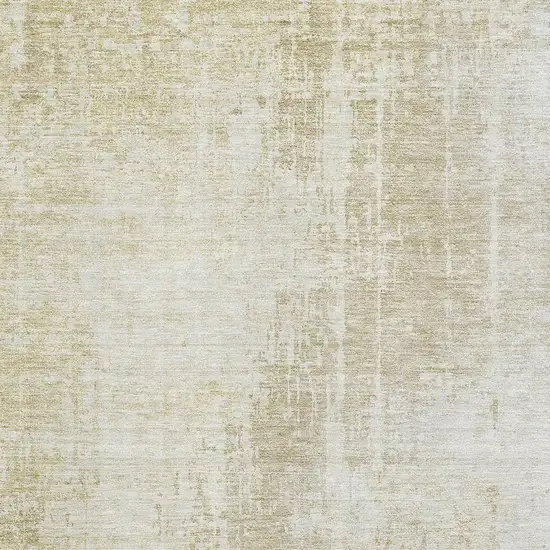Beige And Taupe Abstract Washable Area Rug With UV Protection Photo 4