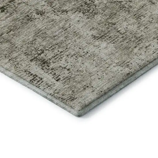 Beige And Taupe Abstract Washable Area Rug With UV Protection Photo 7