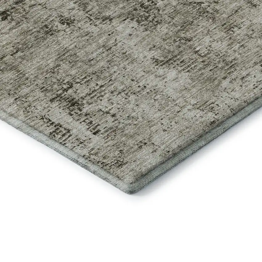 Beige And Taupe Abstract Washable Area Rug With UV Protection Photo 7