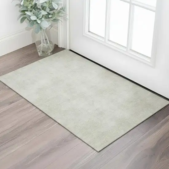Beige And Taupe Abstract Washable Area Rug With UV Protection Photo 2