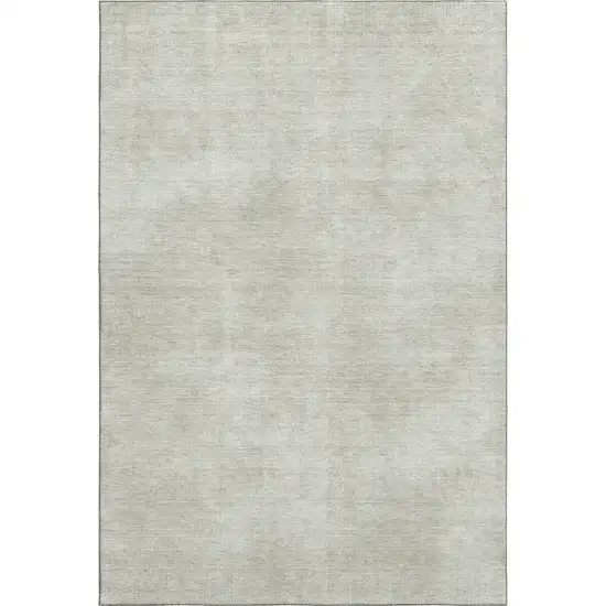 Beige And Taupe Abstract Washable Area Rug With UV Protection Photo 1