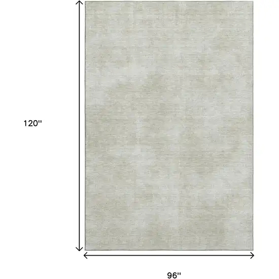 Beige And Taupe Abstract Washable Area Rug With UV Protection Photo 8