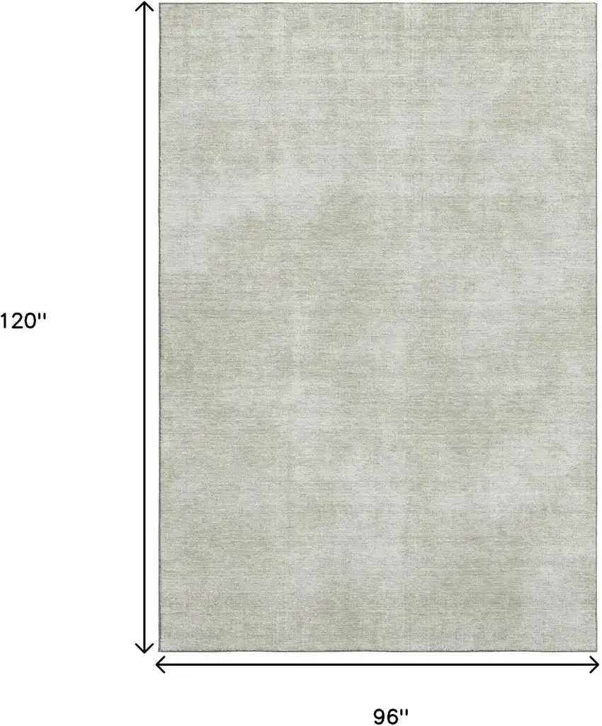 Beige And Taupe Abstract Washable Area Rug With UV Protection Photo 8