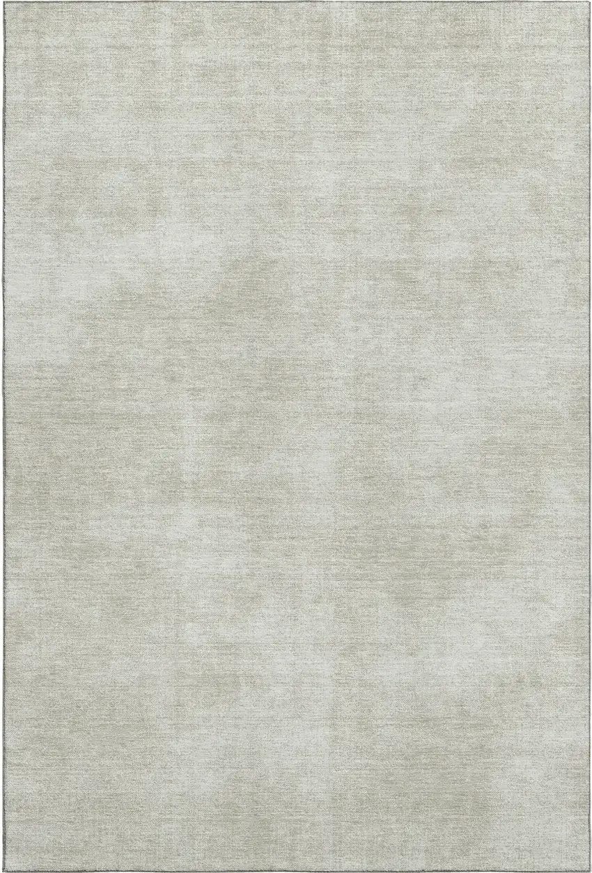 Beige And Taupe Abstract Washable Area Rug With UV Protection Photo 1