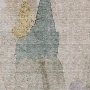 Photo of Beige And Taupe Abstract Washable Indoor Outdoor Area Rug