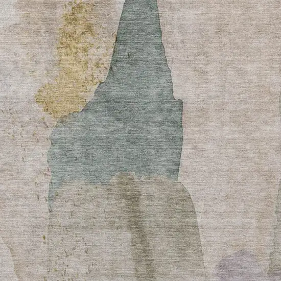 Beige And Taupe Abstract Washable Indoor Outdoor Area Rug Photo 1