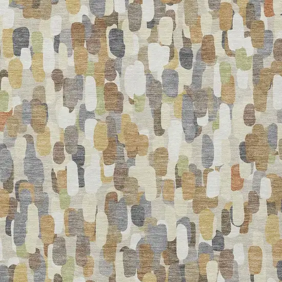 Beige And Taupe Abstract Washable Indoor Outdoor Area Rug Photo 2