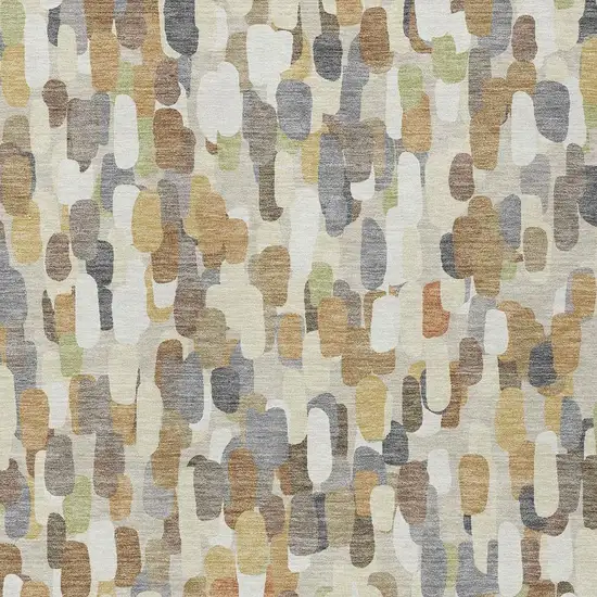 Beige And Taupe Abstract Washable Indoor Outdoor Area Rug Photo 2