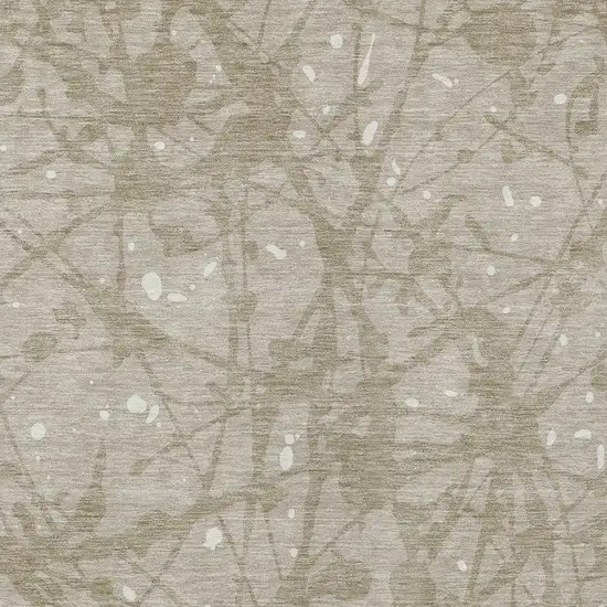 Beige And Taupe Abstract Washable Indoor Outdoor Area Rug Photo 2