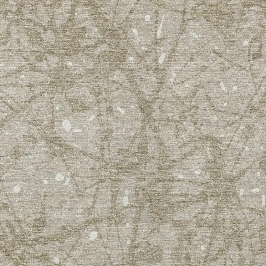 Beige And Taupe Abstract Washable Indoor Outdoor Area Rug Photo 2