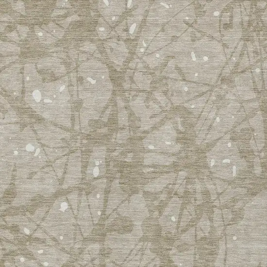 Beige And Taupe Abstract Washable Indoor Outdoor Area Rug Photo 2