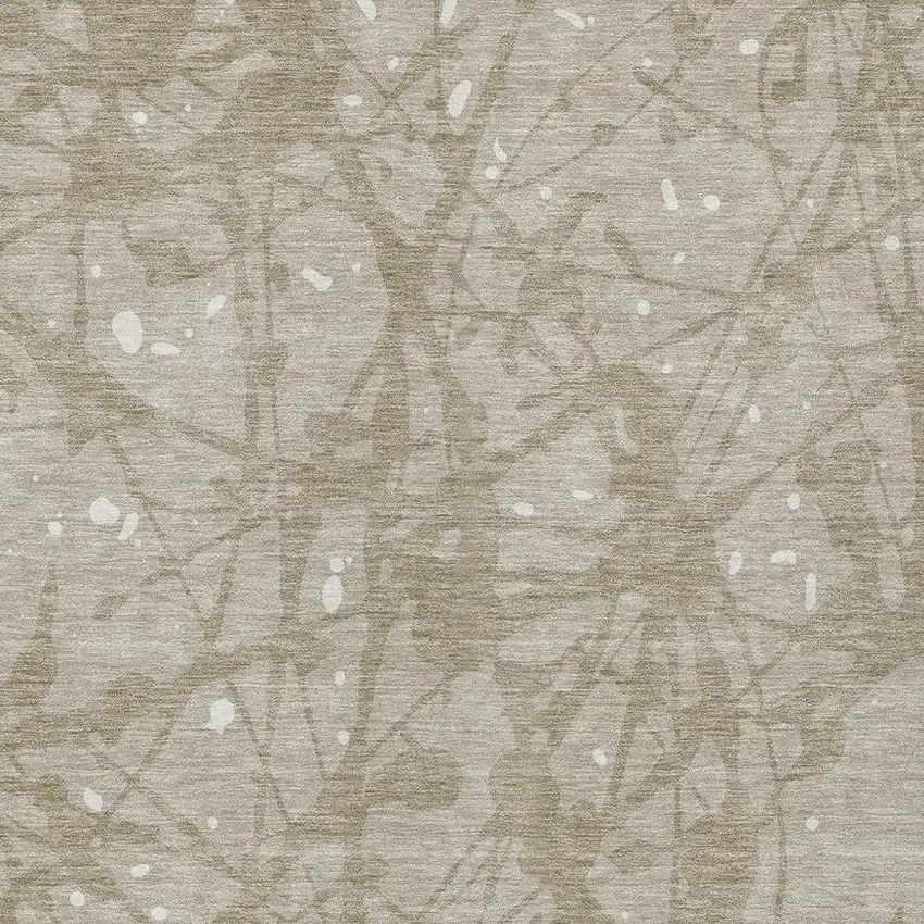 Beige And Taupe Abstract Washable Indoor Outdoor Area Rug Photo 2