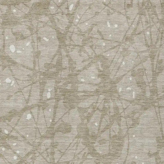 Beige And Taupe Abstract Washable Indoor Outdoor Area Rug Photo 2