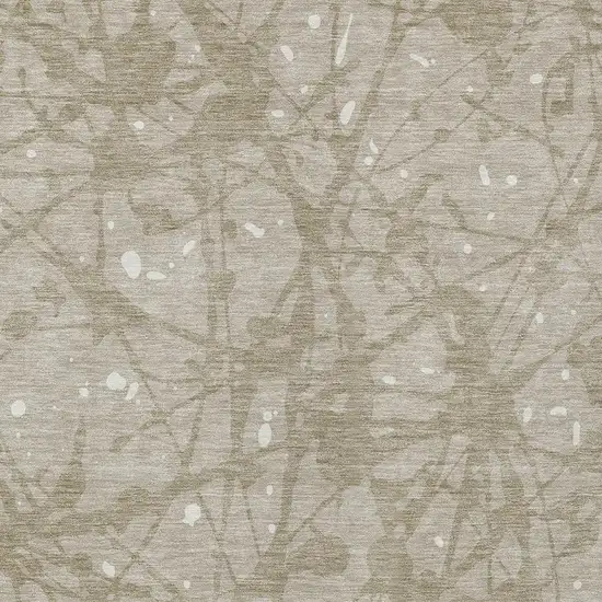 Beige And Taupe Abstract Washable Indoor Outdoor Area Rug Photo 2