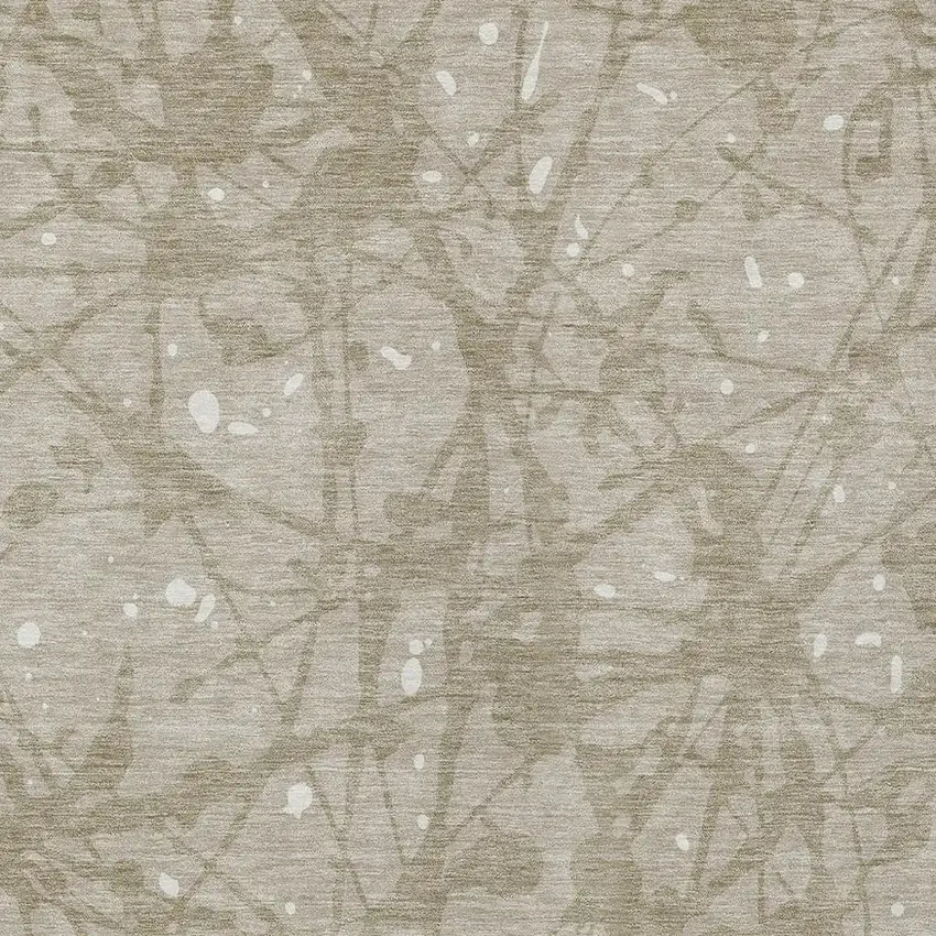 Beige And Taupe Abstract Washable Indoor Outdoor Area Rug Photo 2