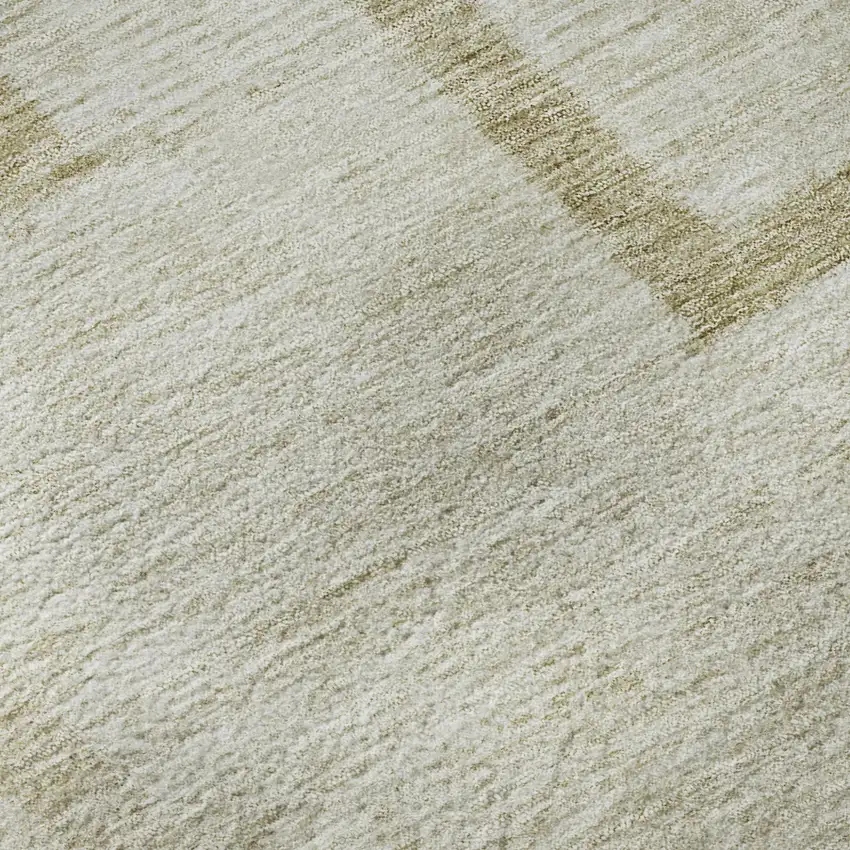 Beige And Taupe Geometric Washable Area Rug With UV Protection Photo 7