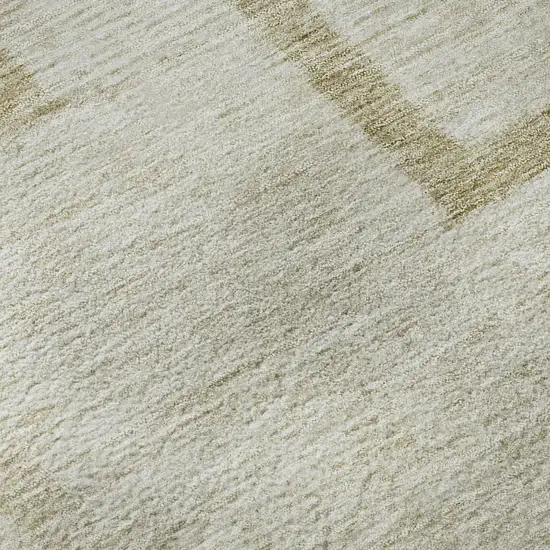 Beige And Taupe Geometric Washable Area Rug With UV Protection Photo 9
