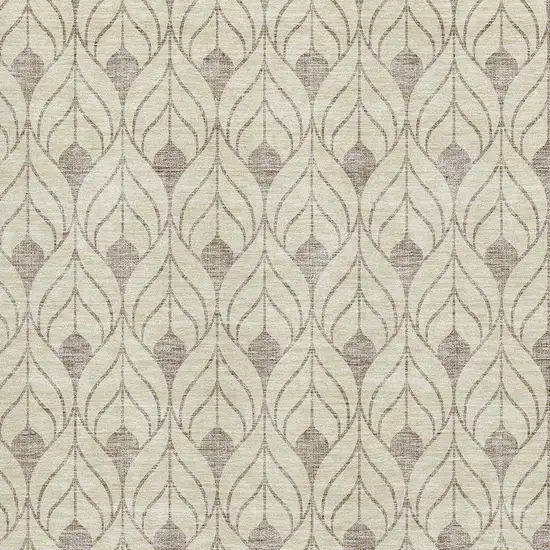 Beige And Taupe Geometric Washable Area Rug With UV Protection Photo 2
