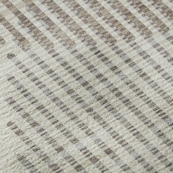 Beige And Taupe Geometric Washable Area Rug With UV Protection Photo 8