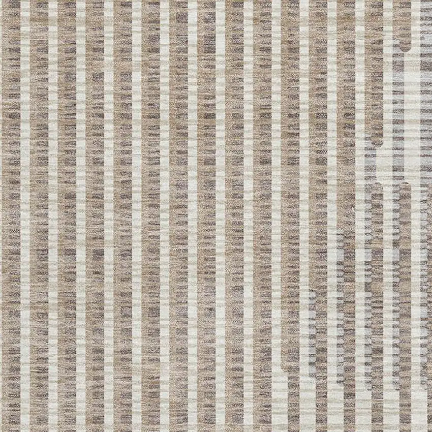 Beige And Taupe Geometric Washable Area Rug With UV Protection Photo 2