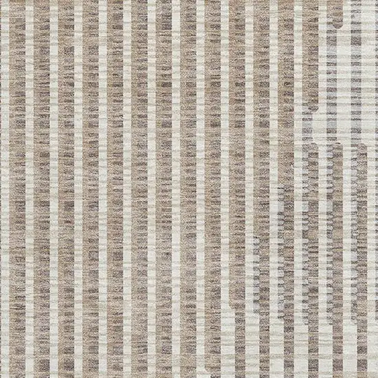 Beige And Taupe Geometric Washable Area Rug With UV Protection Photo 2