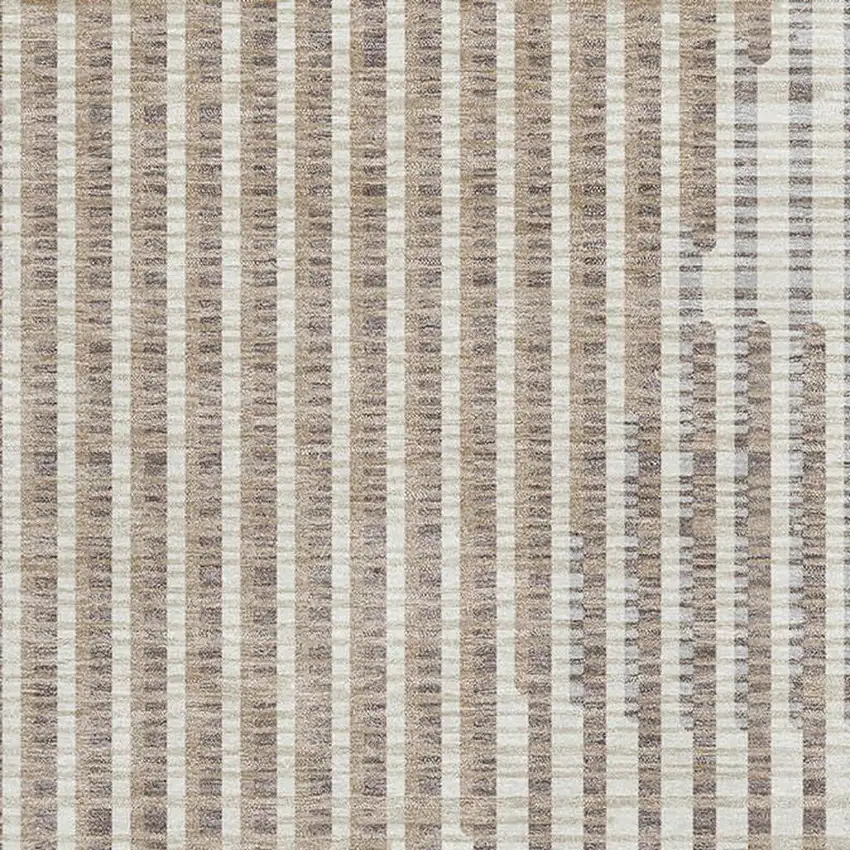 Beige And Taupe Geometric Washable Area Rug With UV Protection Photo 2