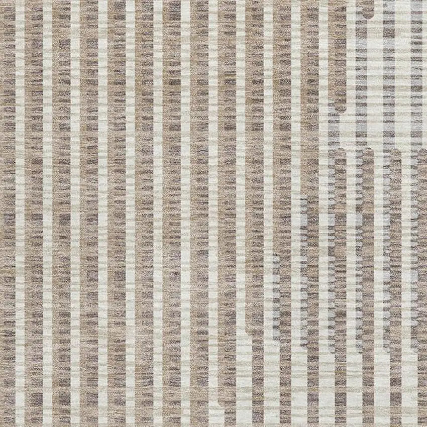 Beige And Taupe Geometric Washable Area Rug With UV Protection Photo 2