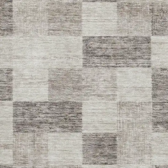 Beige And Taupe Geometric Washable Area Rug With UV Protection Photo 2