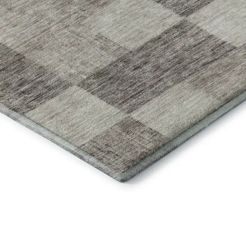 Beige And Taupe Geometric Washable Area Rug With UV Protection Photo 7