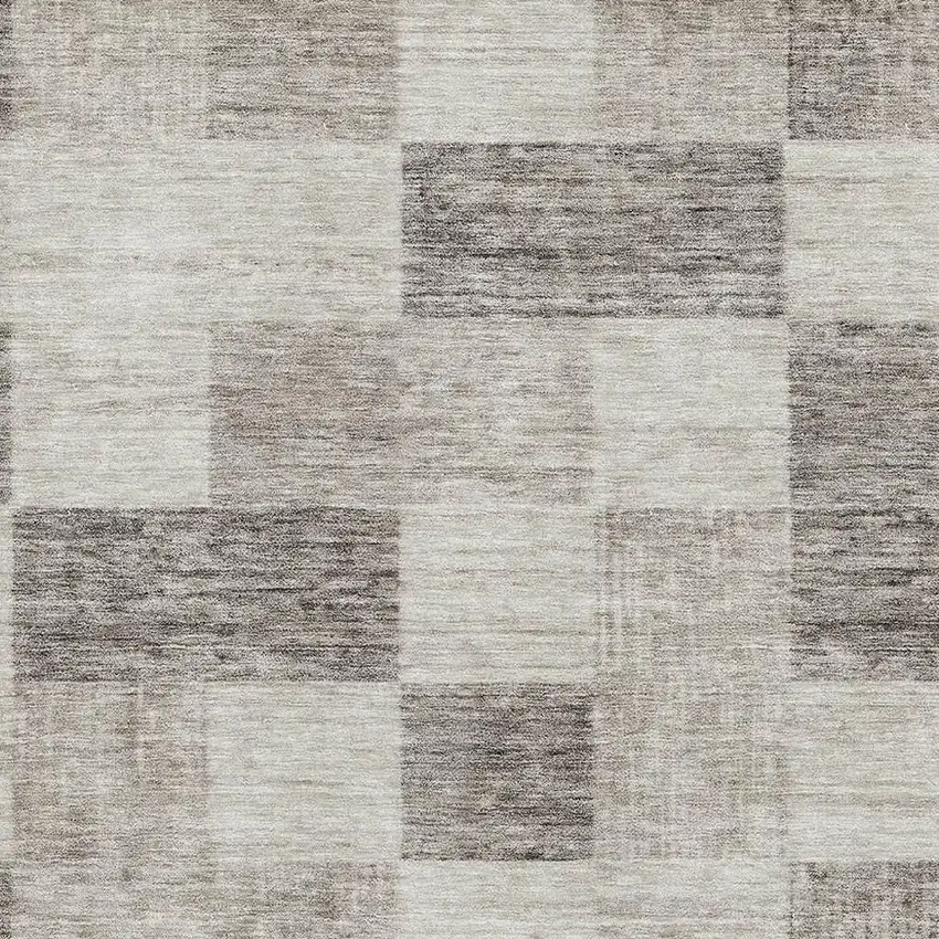 Beige And Taupe Geometric Washable Area Rug With UV Protection Photo 2