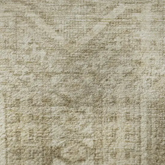 Beige And Taupe Geometric Washable Area Rug With UV Protection Photo 8