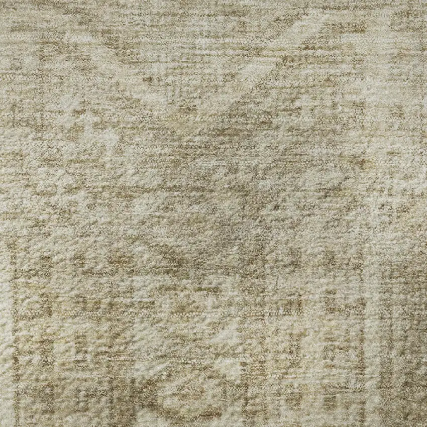 Beige And Taupe Geometric Washable Area Rug With UV Protection Photo 8