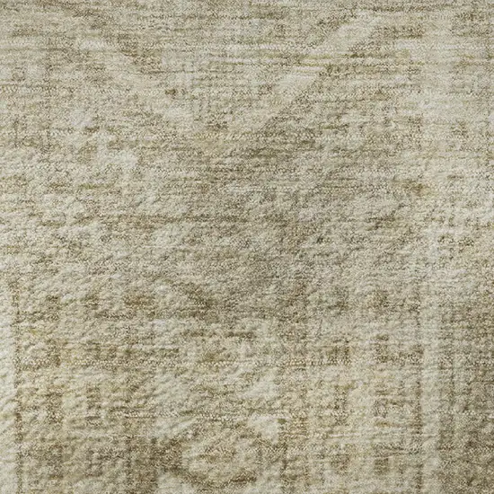 Beige And Taupe Geometric Washable Area Rug With UV Protection Photo 9