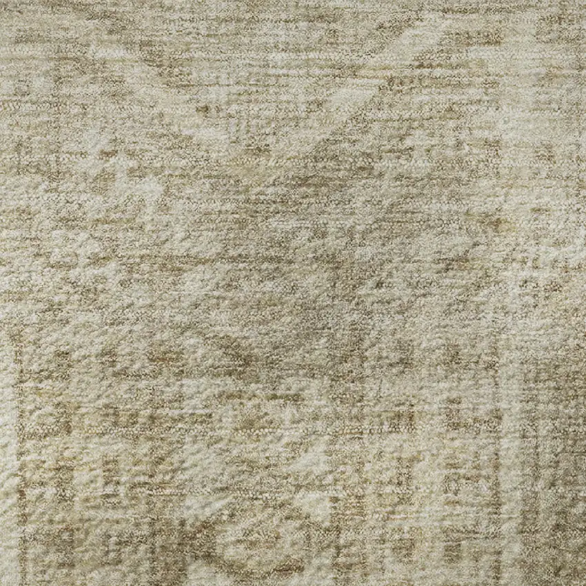 Beige And Taupe Geometric Washable Area Rug With UV Protection Photo 9