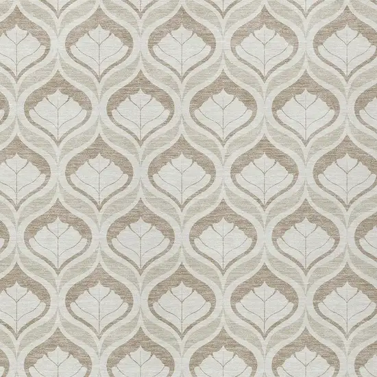 Beige And Taupe Geometric Washable Indoor Outdoor Area Rug Photo 2