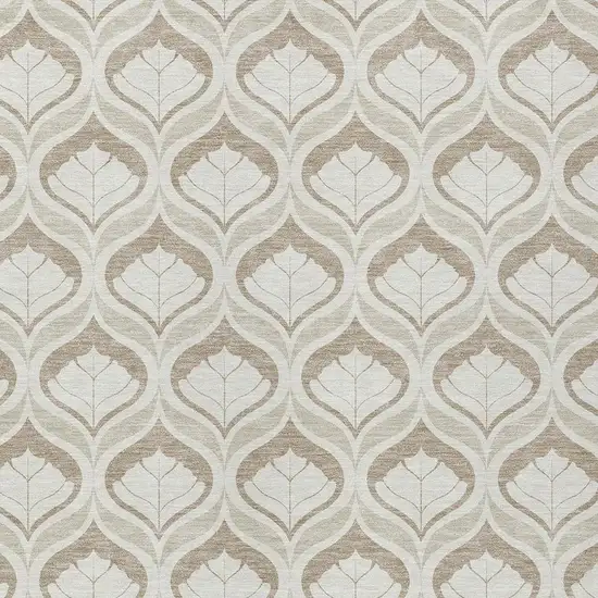 Beige And Taupe Geometric Washable Indoor Outdoor Area Rug Photo 2