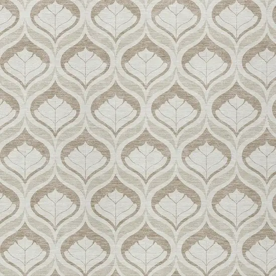 Beige And Taupe Geometric Washable Indoor Outdoor Area Rug Photo 2