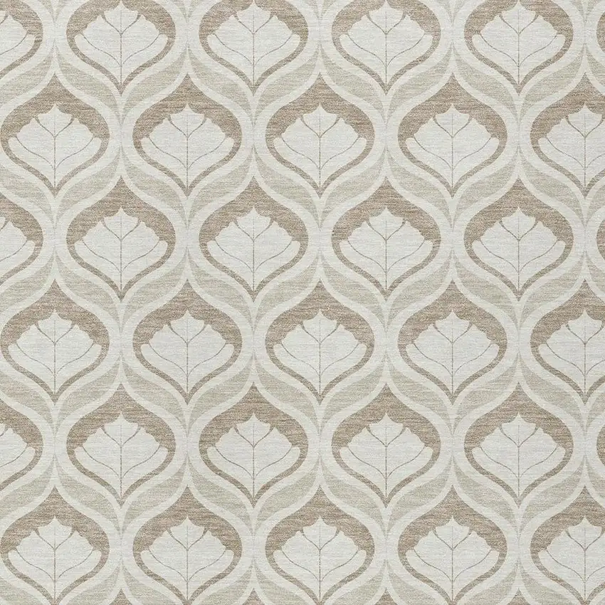 Beige And Taupe Geometric Washable Indoor Outdoor Area Rug Photo 2